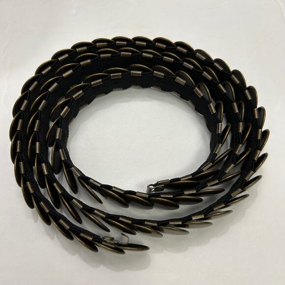 Vintage? Metal Coin Belt Elastic Stretch - Picture 3 of 8